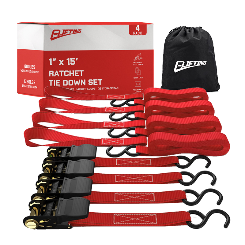 1 "x 15" set ratchet tie-down (4-pek)