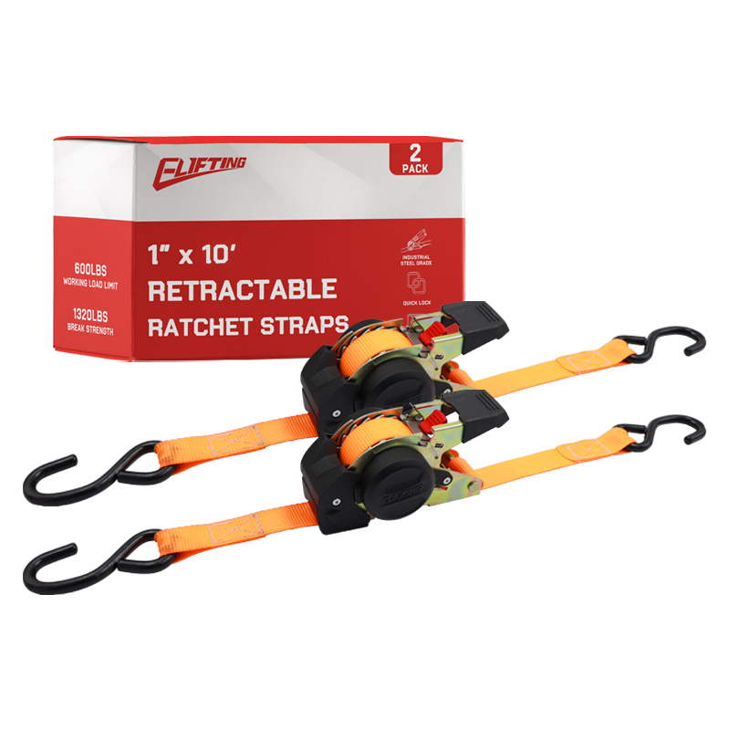 ELIFTING 1 "x 10" tali ratchet automatik yang boleh ditarik balik (2 pek)